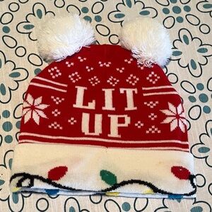 Festive Red and White Pom-Pom Hat